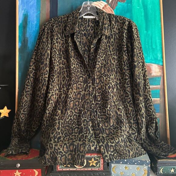 Y2K Leopard Print Blouse Small - Picture 12 of 14
